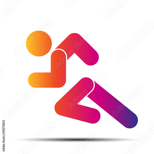 Running people simple symbol of run isolated on a white background.