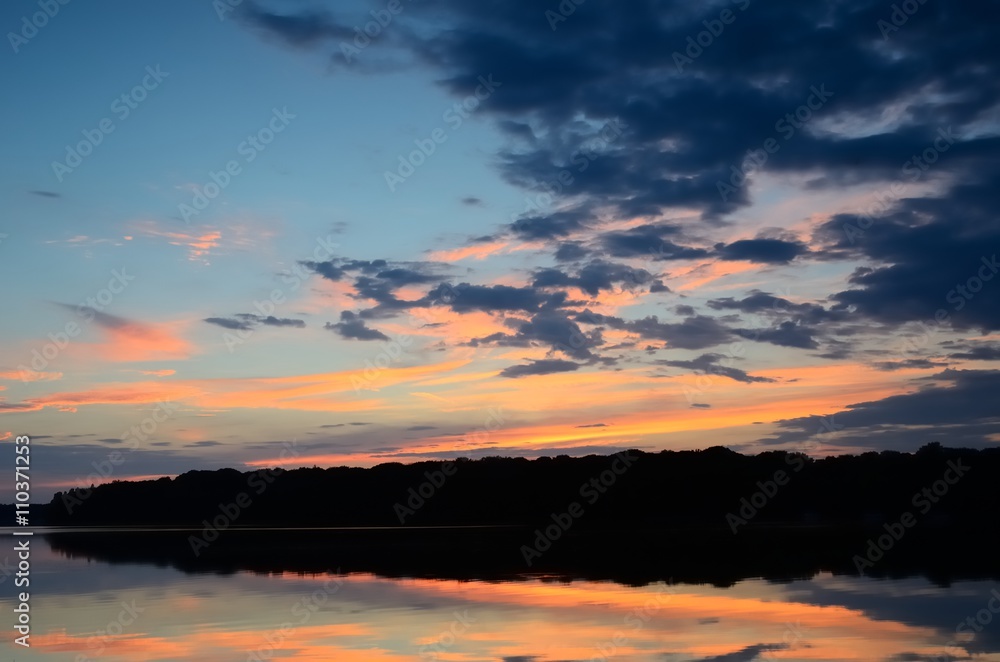 Sunset Reflections on Linwood Lake