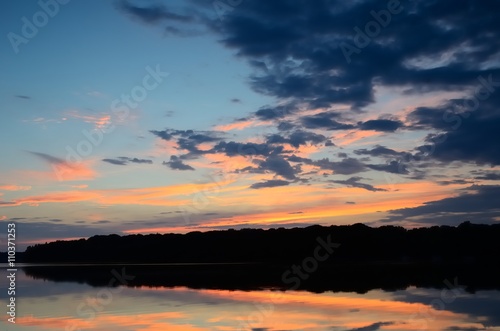 Sunset Reflections on Linwood Lake