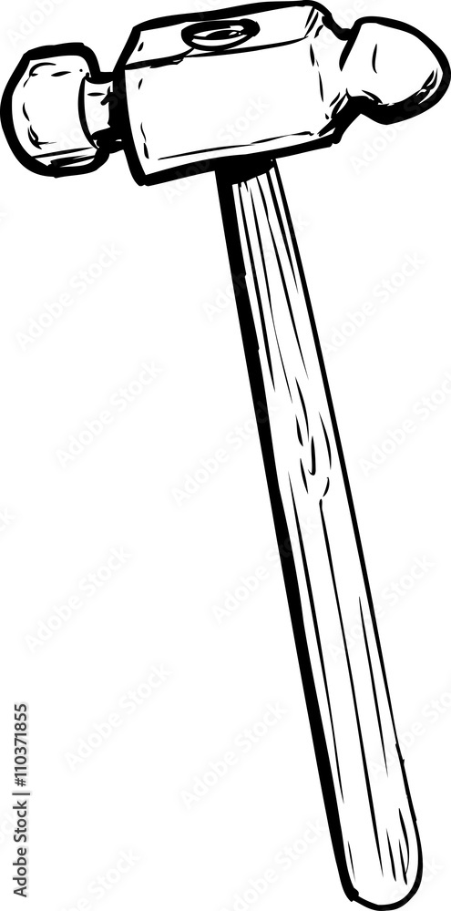 Ball Pein Hammer Outline Ball Pein Hammer Outline