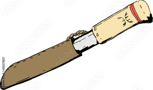 Single Saami Hunting Knife Illustration