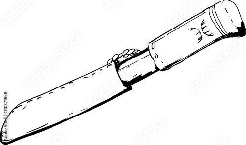 Single Saami Hunting Knife Outline