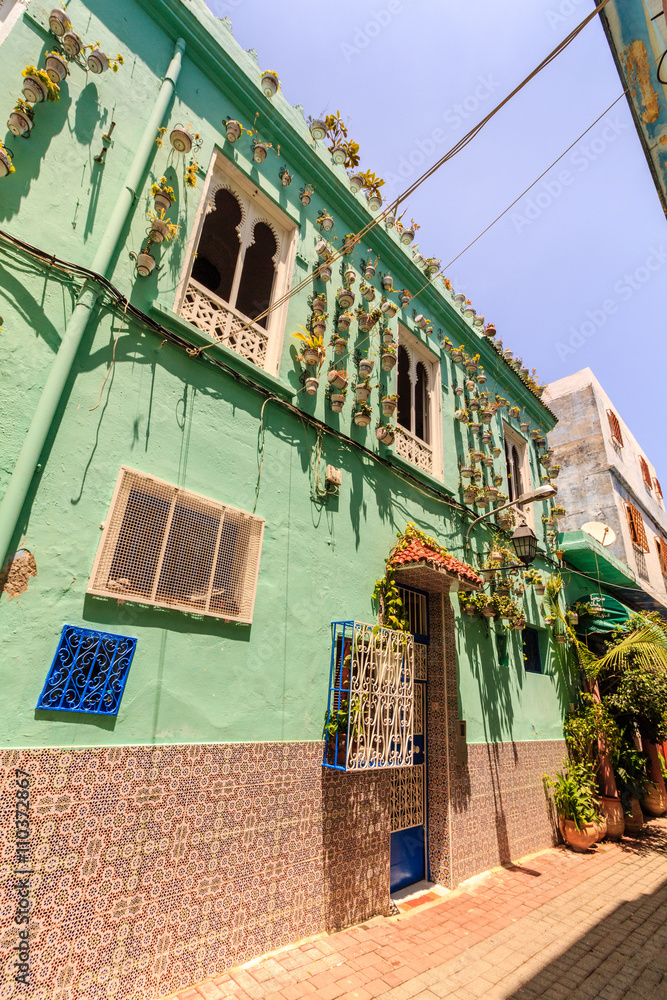 House architecture of Tangier city, Morocco.