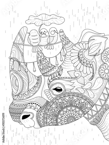 rhino adult coloring page