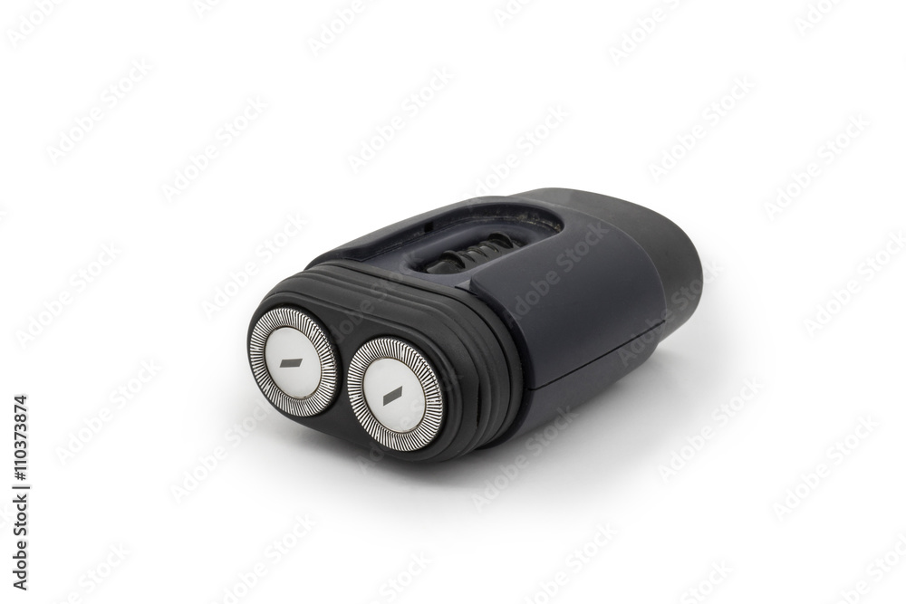 Electric shaver closeup on white background
Electric shaver closeup on white background
