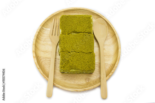 Japanese Matcha green tea cake cheesecake photo