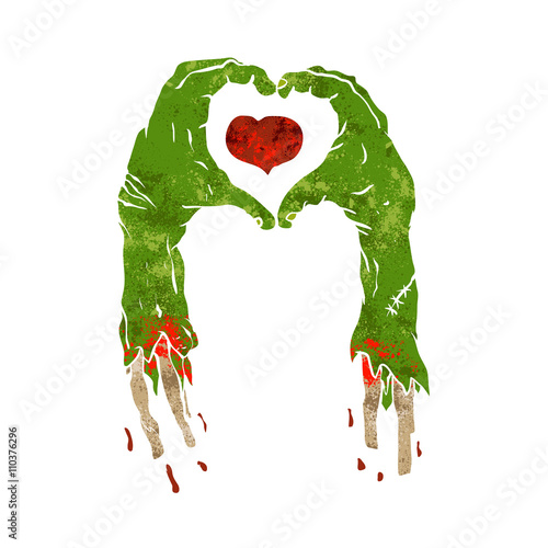 zombie hand making heart