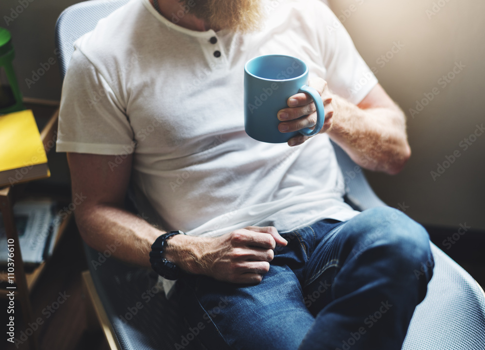 Man Drinking Coffee Relax Lifestyle Concept Man Drinking Coffee Relax Lifestyle Concept