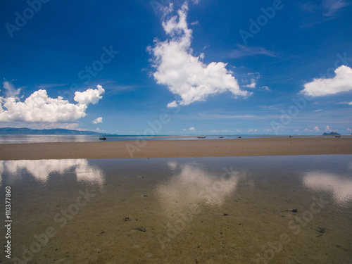 Beach side with clouds