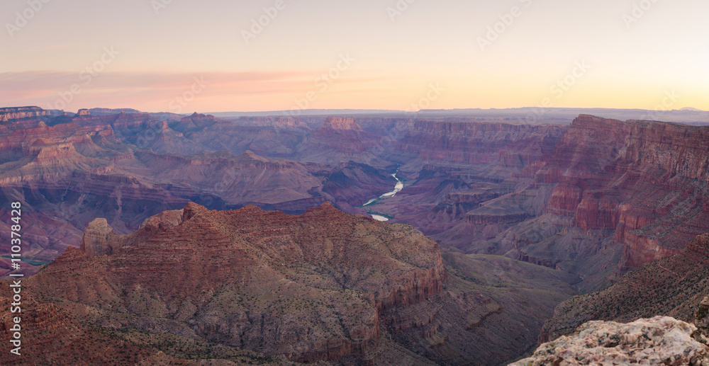 The stunning views of the Grand Canyon from the north rim at sunrise