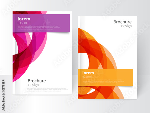 Vector Abstract Business Brochure, Annual Report, Flyer, Leaflet Cover Template. Geometric abstract background yellow and purple circles intersecting. concept catalouge design. EPS 10