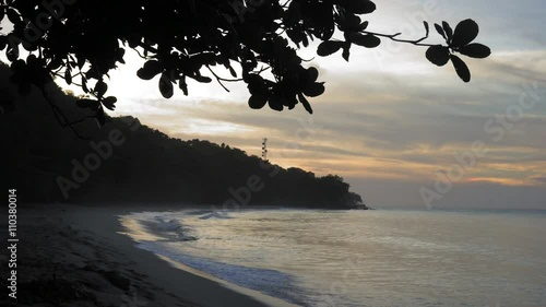 Scenic view of exotic beach during dusk; Trinidad; Trinidad and Tobago