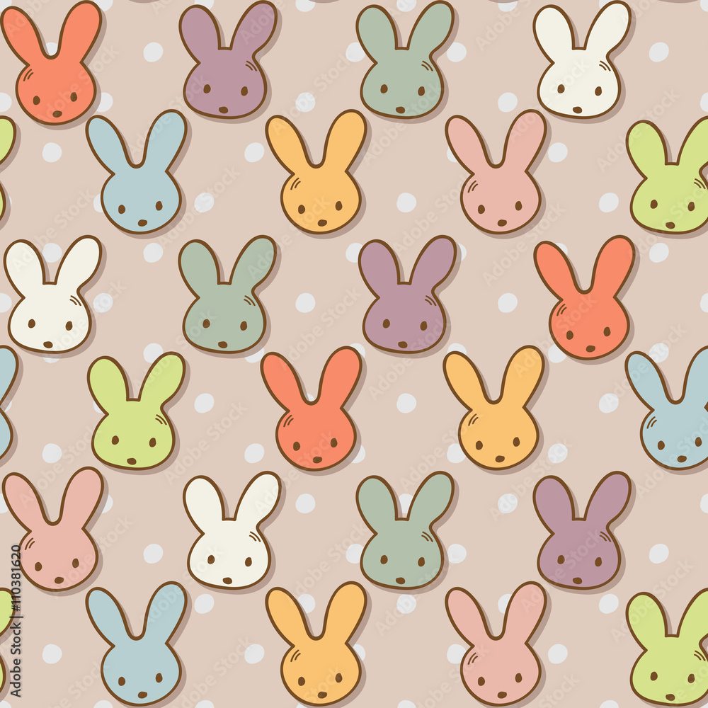 Seamless pattern with cute rabbits. Colorful bunny background. Seamless pattern with cute rabbits. Colorful bunny background.