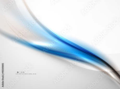 Blue glossy silk wave design template