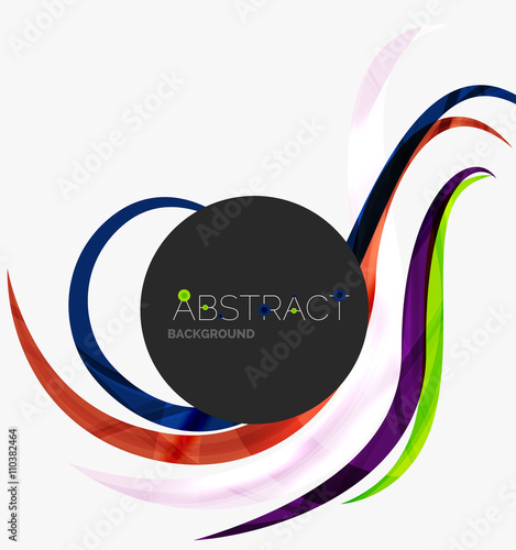 Colorful stripes wave composition, business template