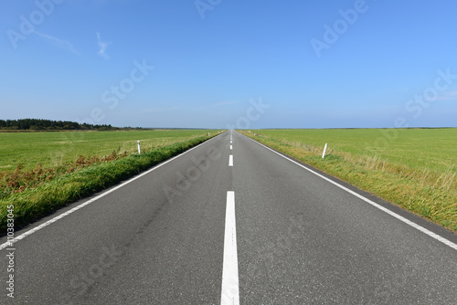 Japan Hokkaido Straight Road