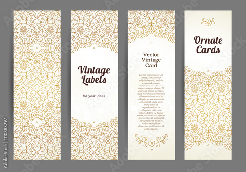 Vector set of ornate cards in Eastern style.