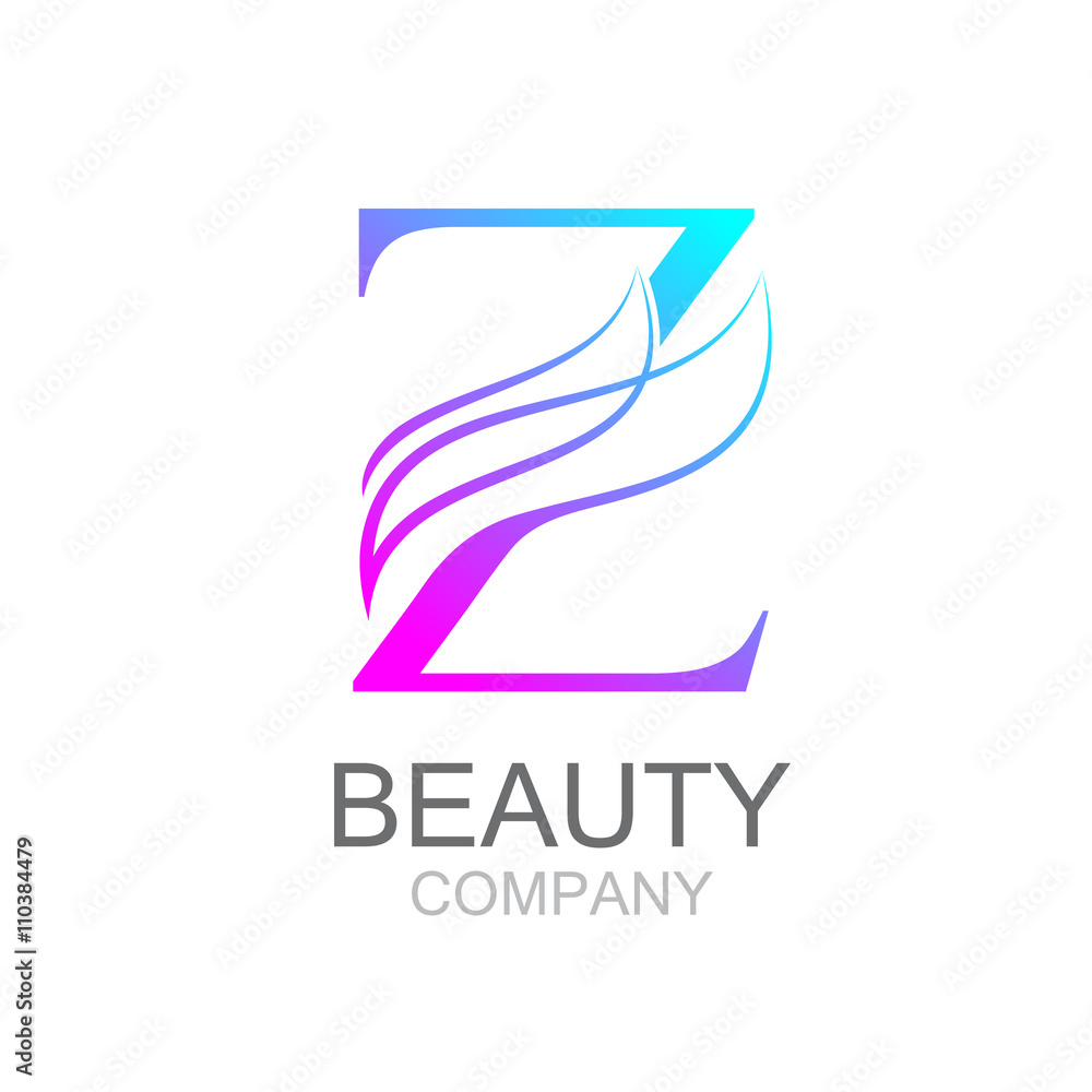 Fototapeta premium Abstract letter Z logo design template with beauty industry and fashion logo.cosmetics business, natural,spa salons. yoga, medicine companies and clinics