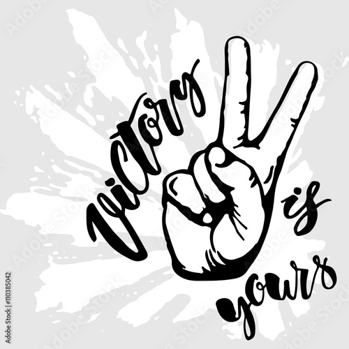 Victory sign. Victory is yours
