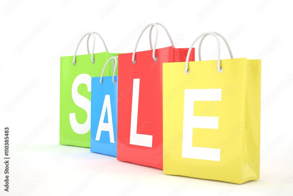 sale written on shopping bag. 3d rendering. sale written on shopping bag. 3d rendering.