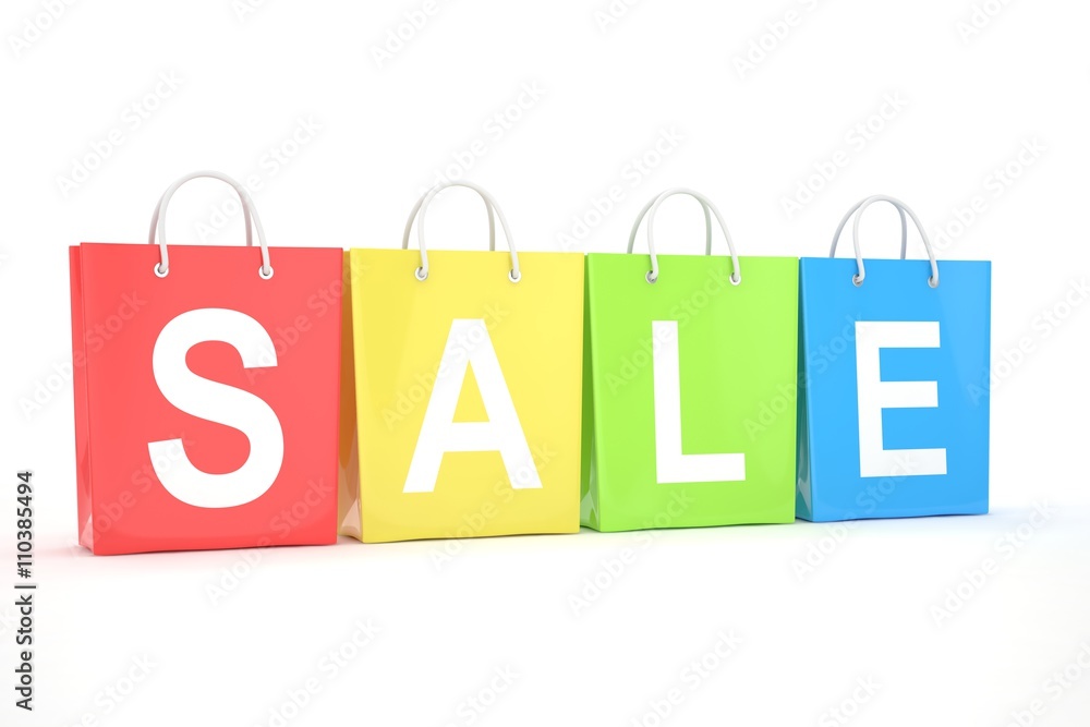 sale written on shopping bag. 3d rendering. sale written on shopping bag. 3d rendering.