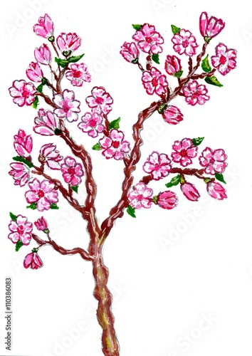 Sakura Branch Painting