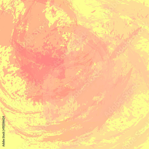 Abstract background. The surface stained with paint. Carelessly painted wall. Pink and yellow colors