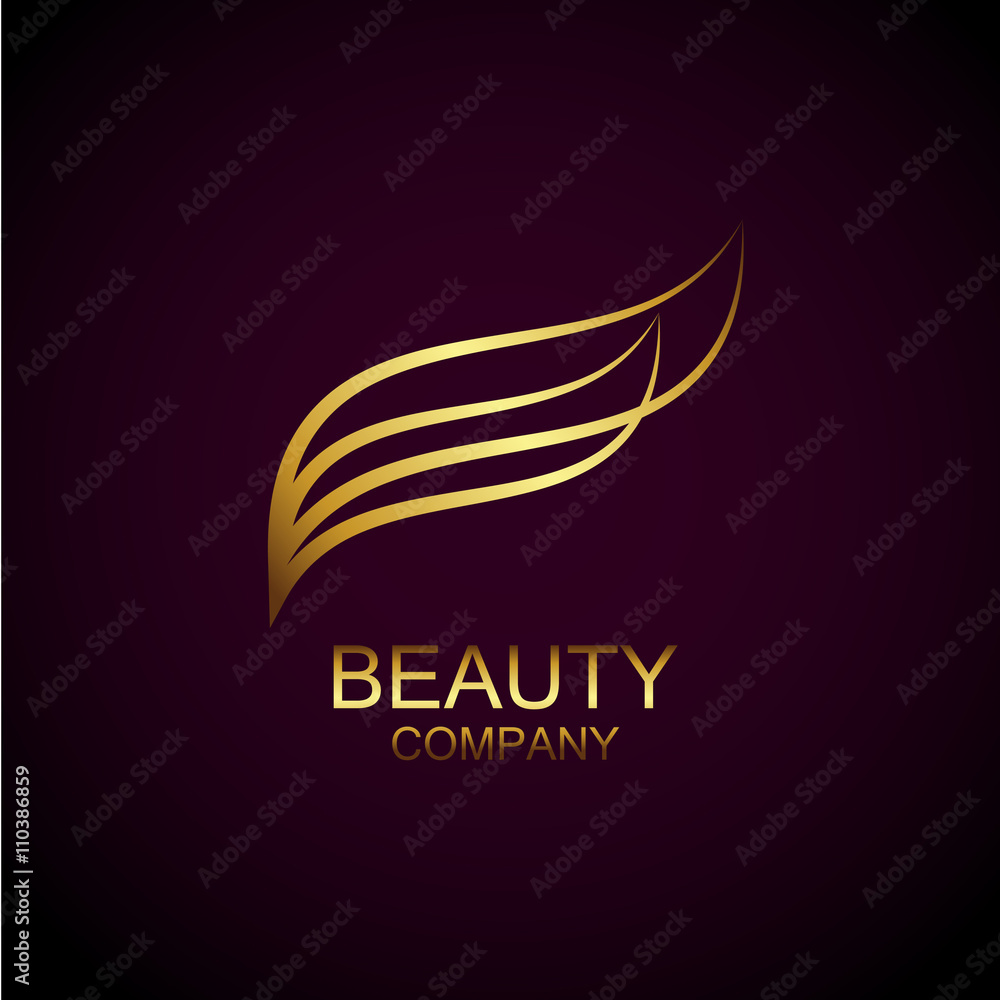 Fototapeta premium Abstract gold beauty industry and fashion logo,Identity for beauty