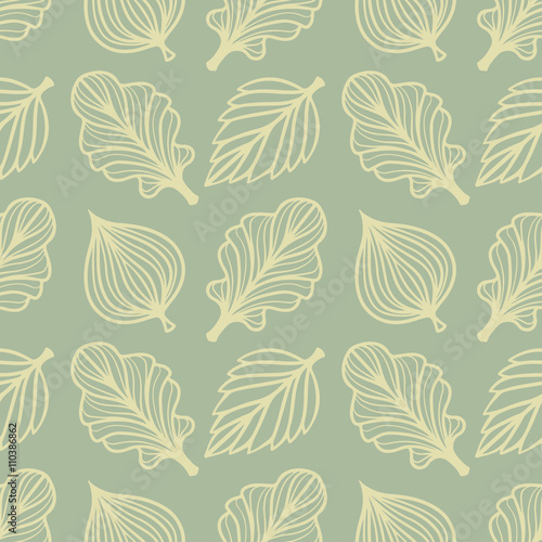 Vintage seamless pattern with leaves 