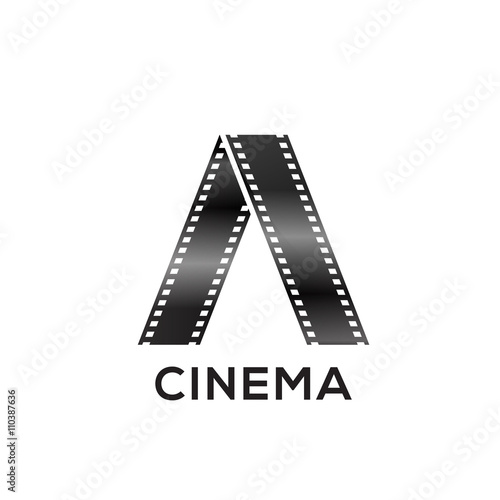 Abstract letter A logo for negative videotape film production