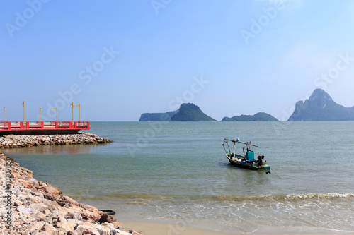 Fishing boats at  Prachuap Khiri Khan province in Thailand.
