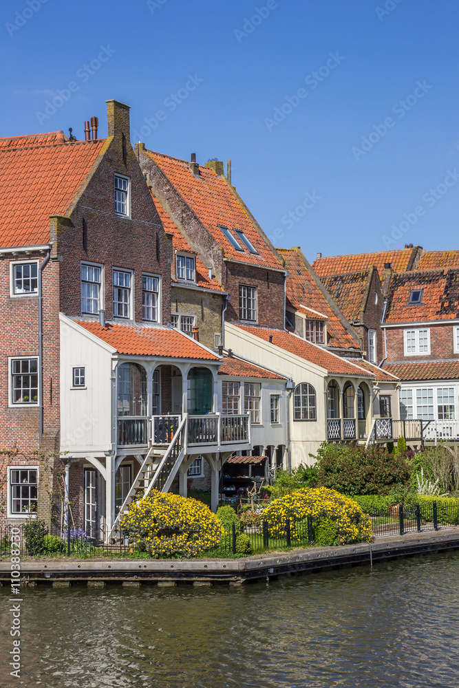 Old houses around the harbor in Enkhuizen