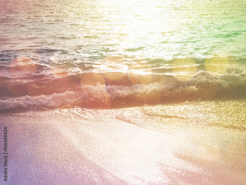 summer beach at sunset with soft style