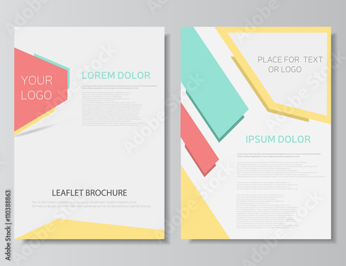 Leaflet brochure template. Flyer template or mazagine cover. Booklet layout. Annual report layout. Vector illustration, eps 10
