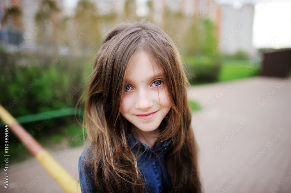 Portrait of brunette kid girl Portrait of brunette kid girl