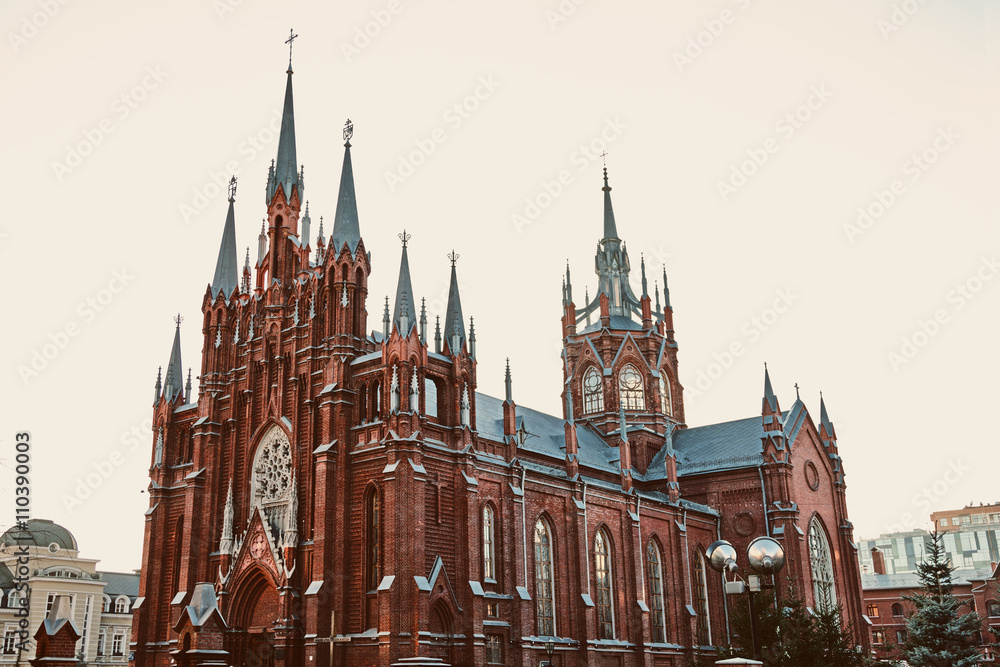 Moscow Gothic Catholic cathedral