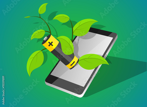 Modern mobile phone with ecology 