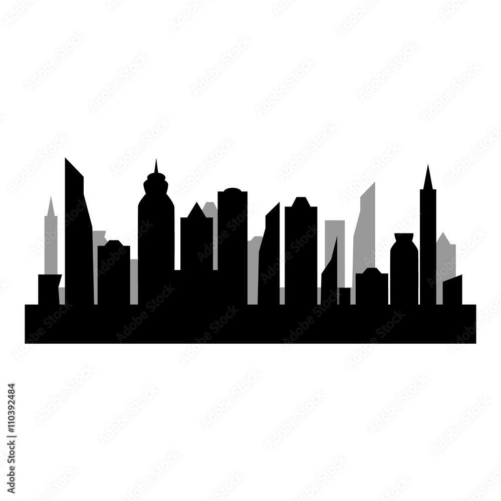 City silhouette on white background