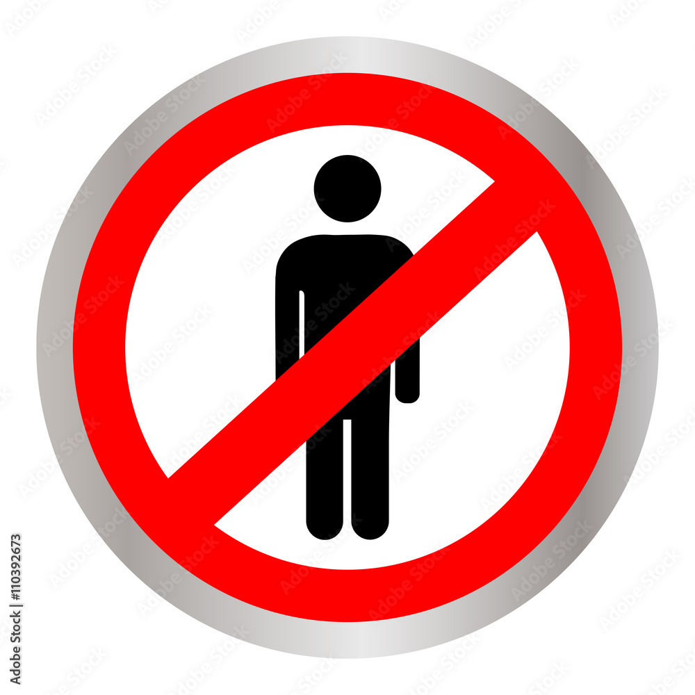No people allowed. No man sign isolated on white background No people allowed. No man sign isolated on white background