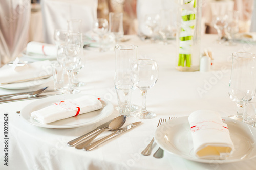 White wedding table set  © oksix