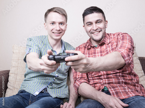 Two guys playing