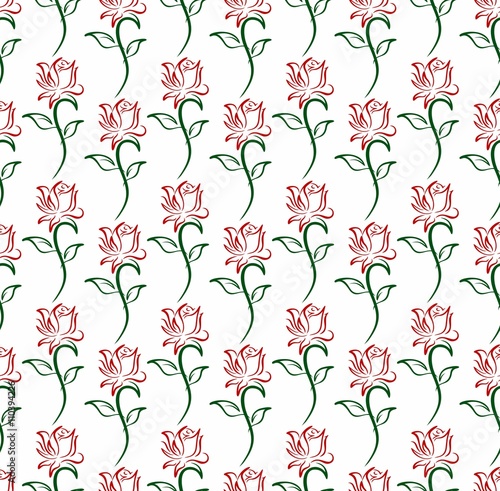 Seamless background with rose.