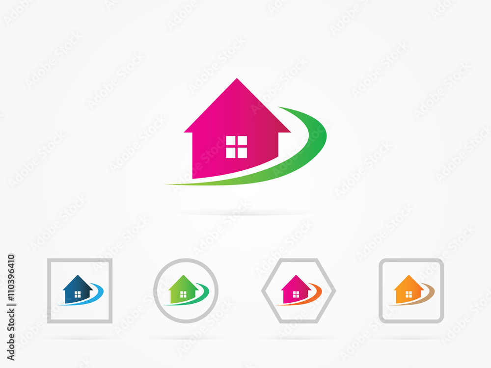 Obraz premium simple home logo vector