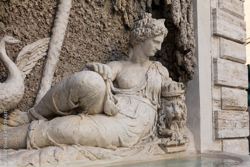 Fototapeta premium Four Fountains is a group of four Late Renaissance fountains in Rome, Italy. The figure of one fountain represent the goddess Juno