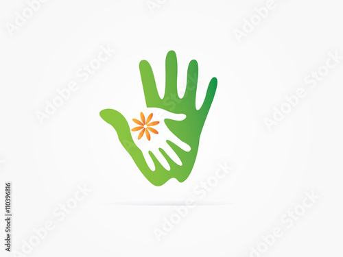 Kid caring logo vector