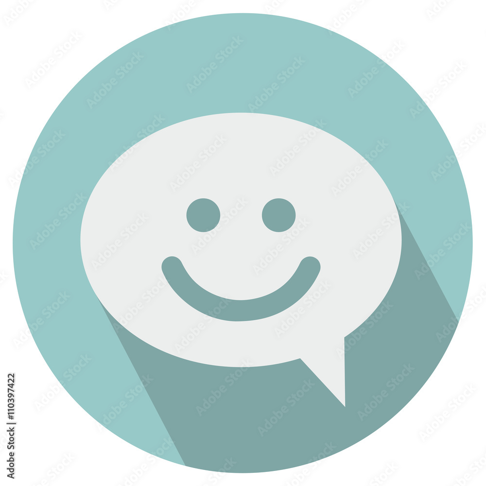 Smile talking bubble icon Smile talking bubble icon
