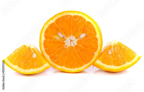 oranges on white background