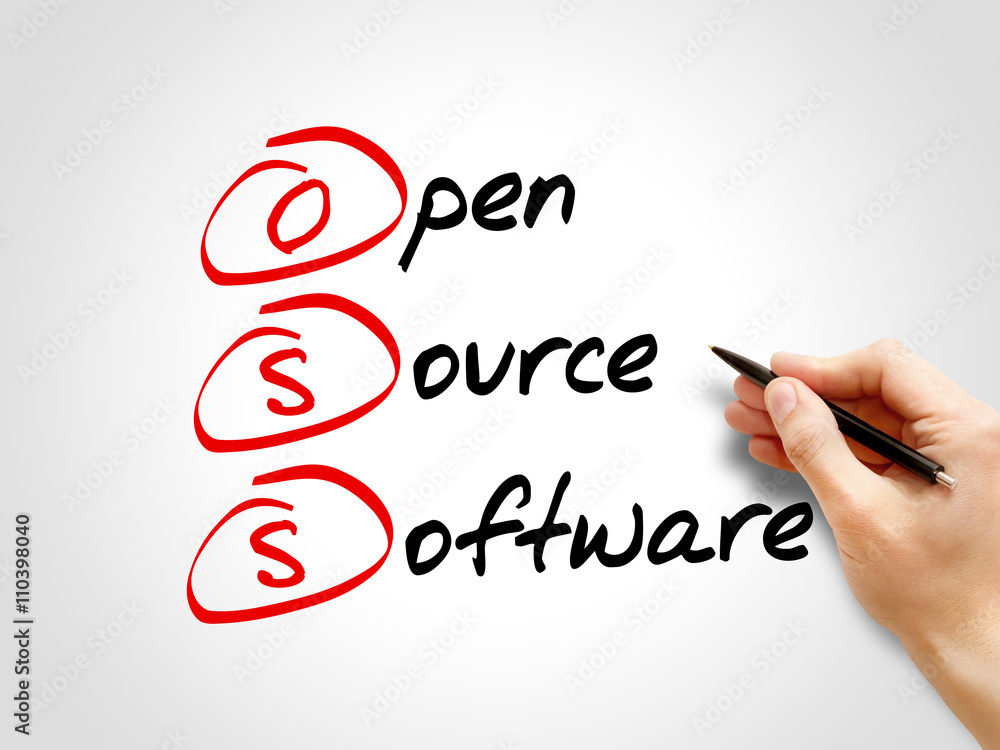 Fototapeta premium OSS Open source software, acronym concept