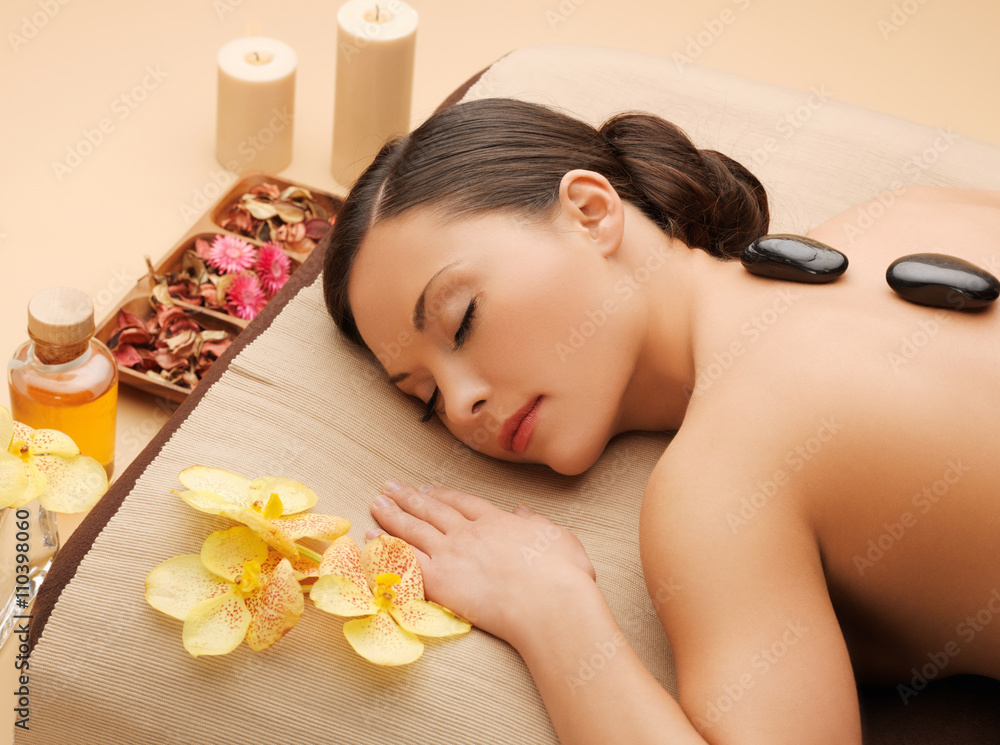 beautiful woman in spa salon