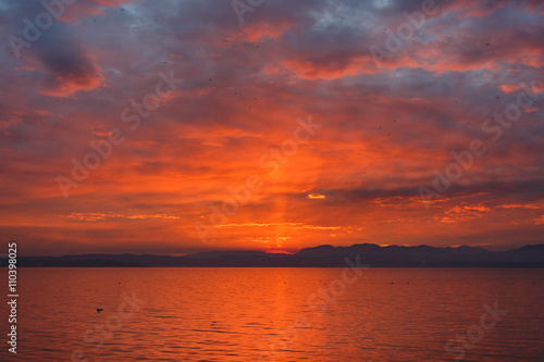 Sunset over the Garda lake © castenoid